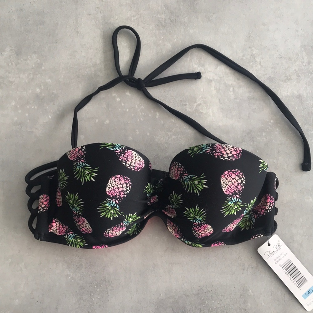 🌸Swim suite top blk and flowered/Endless Sun/3-6